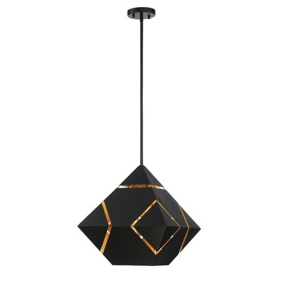 4 - Light Lantern Geometric Chandelier (Black & Gold) - Image 0