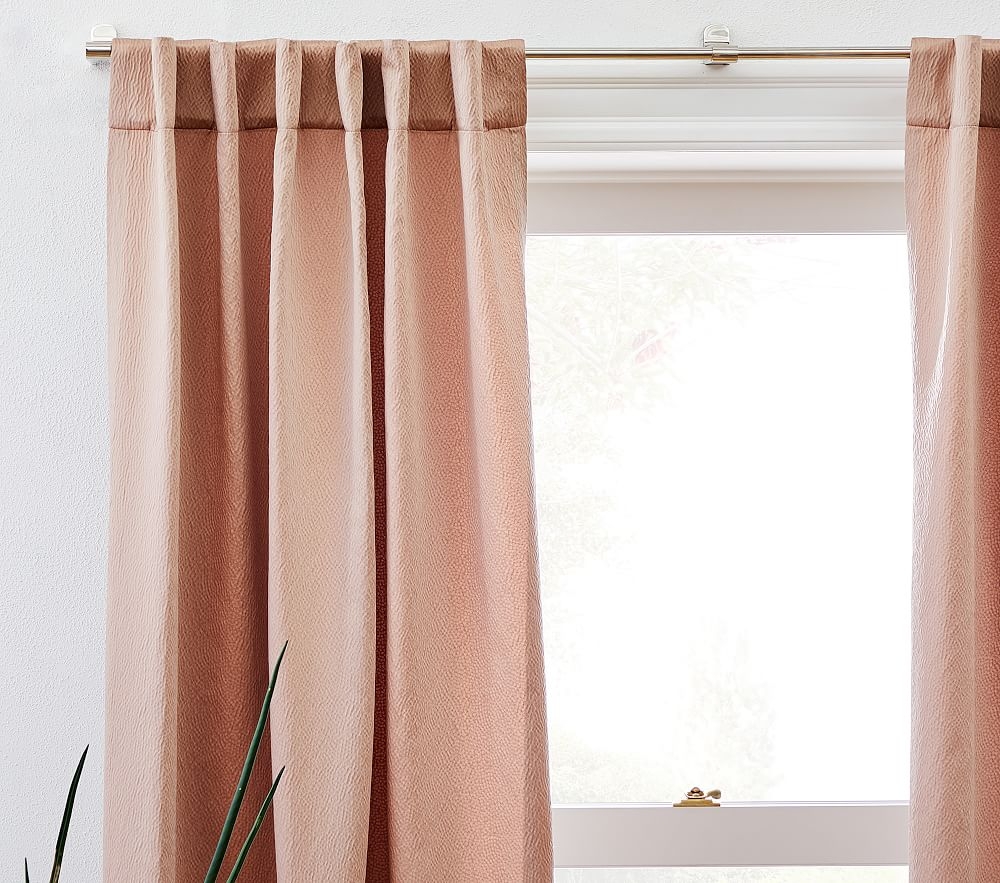 Ripple Jacquard Curtain, Dusty Blush, 48x84 - Image 0