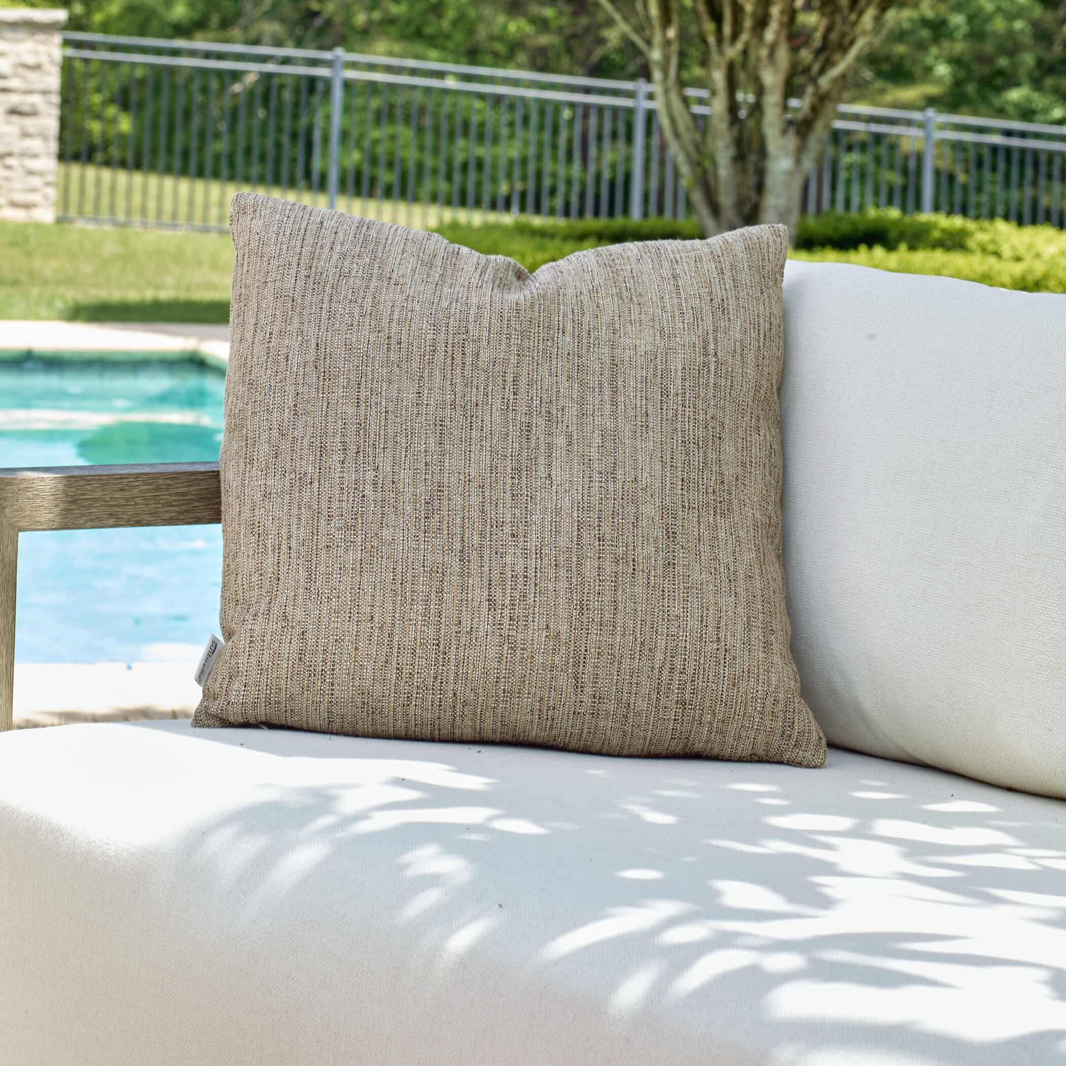 Poros Brown Toned Outdoor Pillow - Image 1