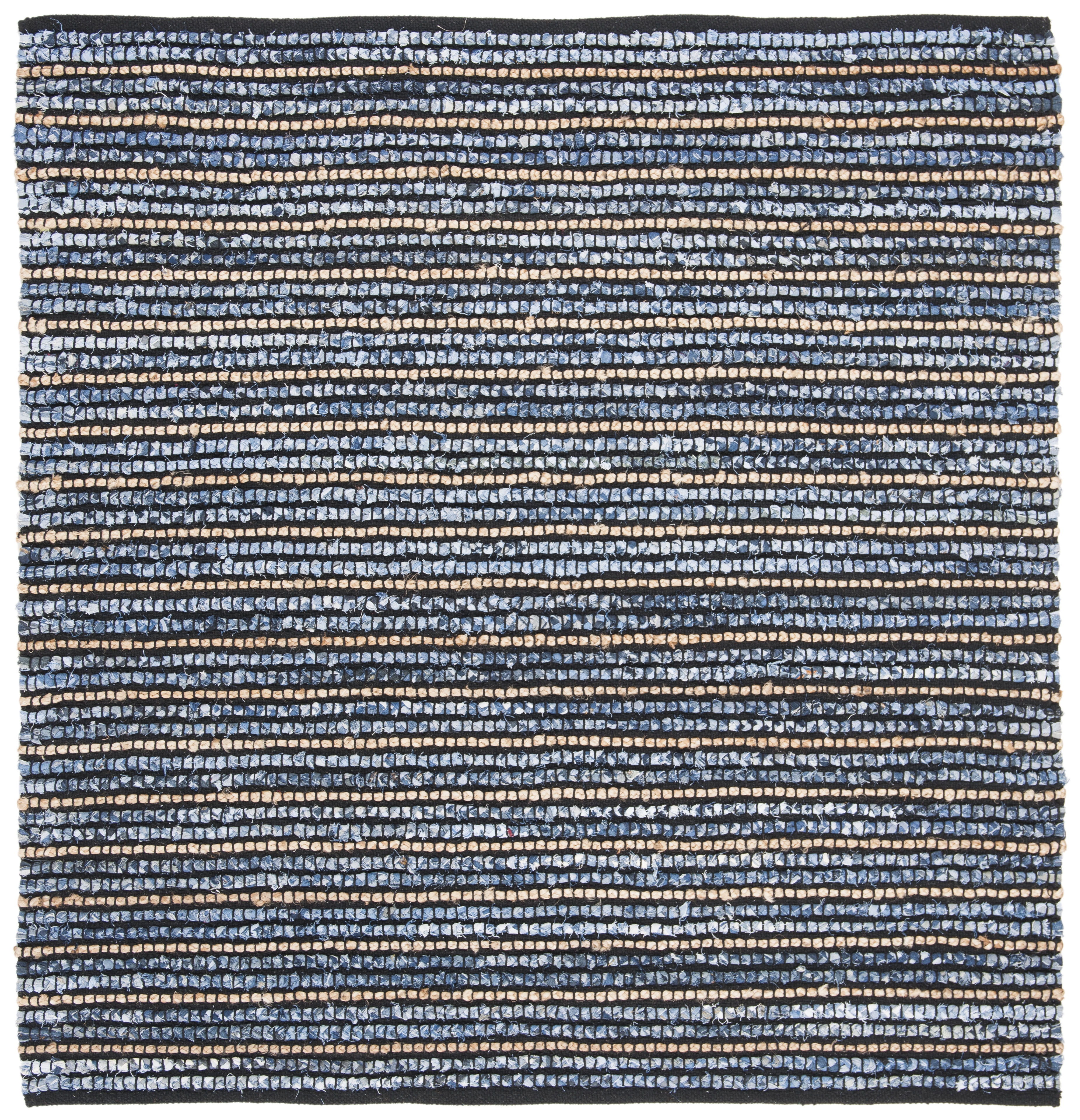Arlo Home Hand Woven Area Rug, CAP363A, Blue/Natural,  6' X 6' Square - Image 0