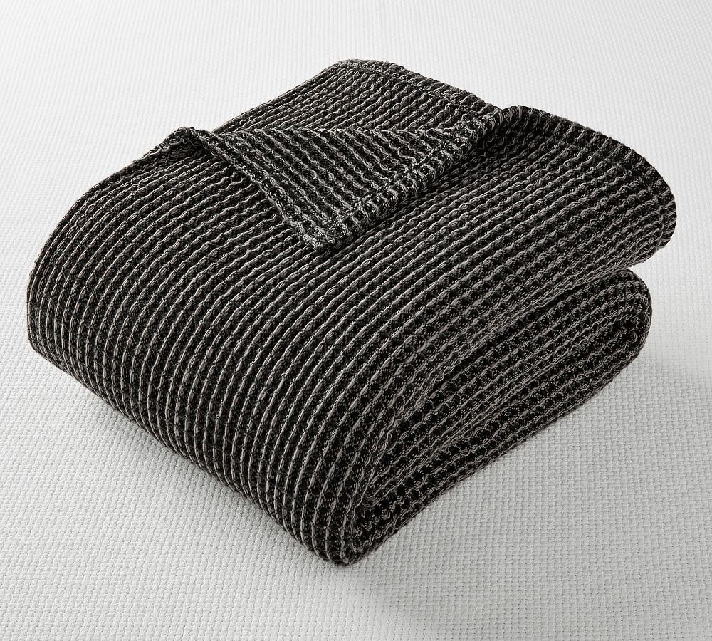 Waffle Weave Blanket, Full/Queen, Charcoal - Image 0