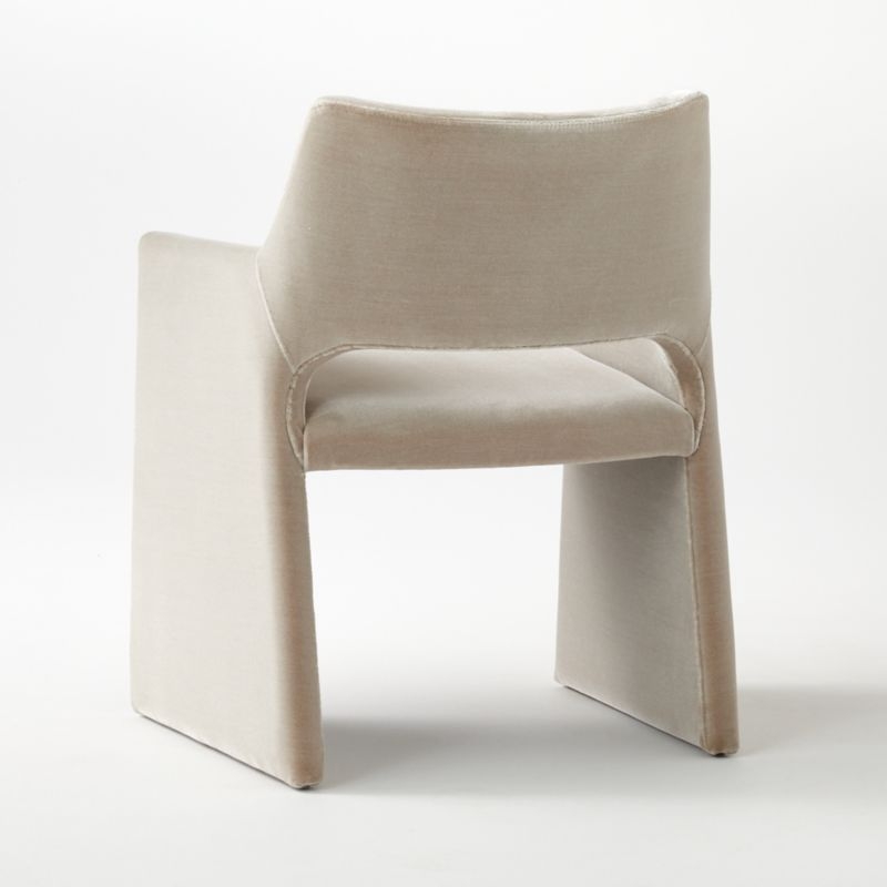 Foley Faux Mohair Grey Dining Armchair Set of 4 - Image 8