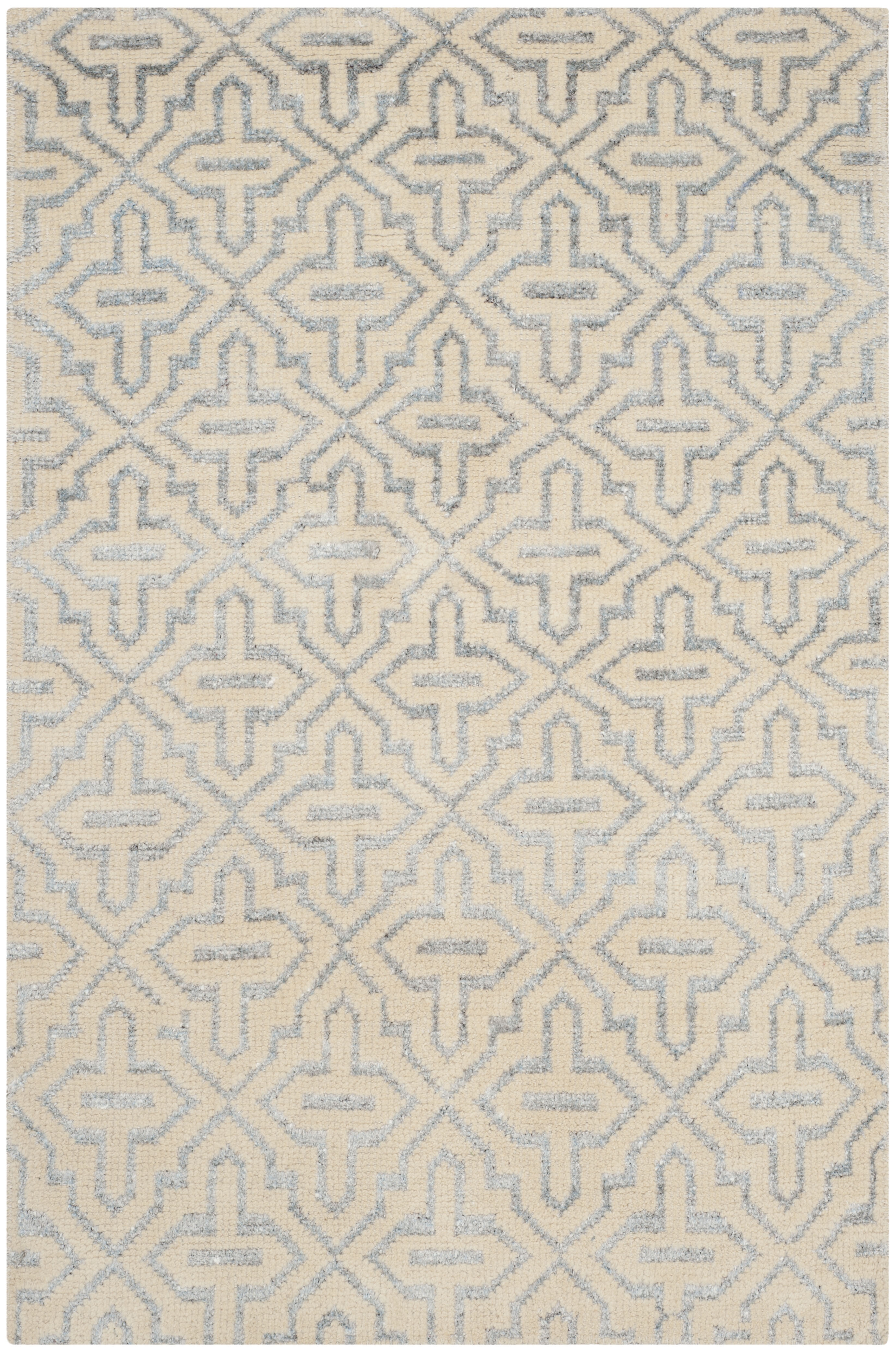 Arlo Home Hand Knotted Area Rug, STW215A, Silver,  4' X 6' - Image 0