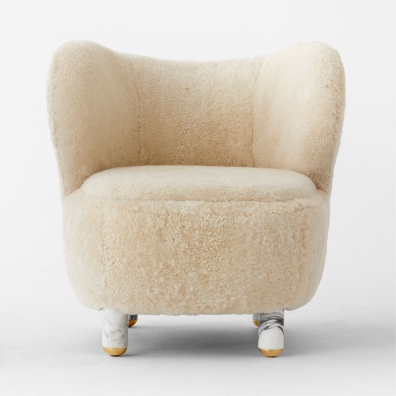 Nadine Shearling Accent Chair with Marble Legs by goop - Image 6