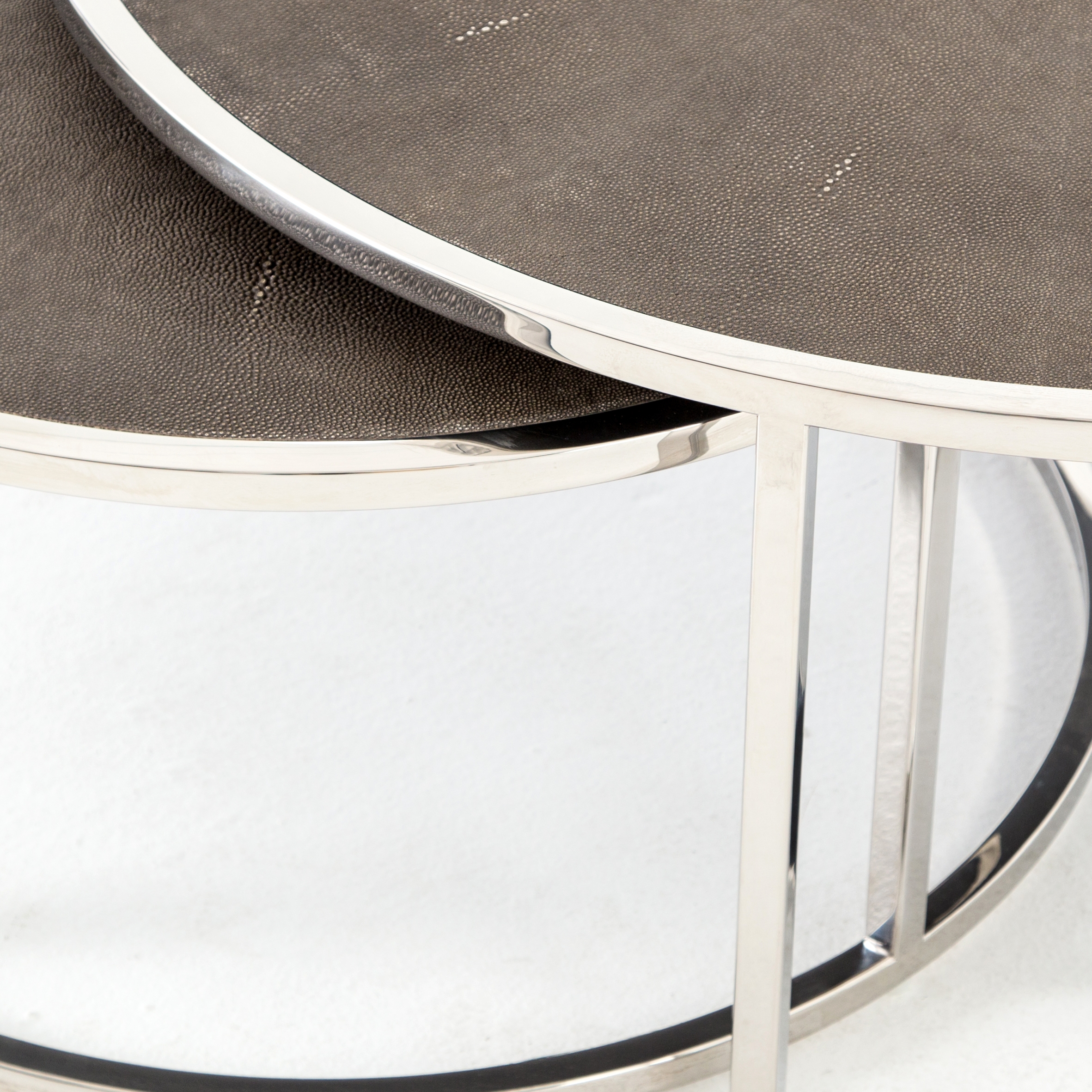 Shagreen Nesting Coffee Table - Brown Shagreen - Image 5