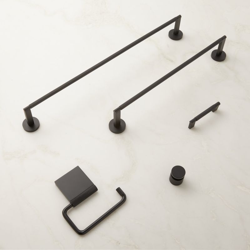 Nicolo Knurled Black Wall-Mounted Toilet Paper Holder - Image 3