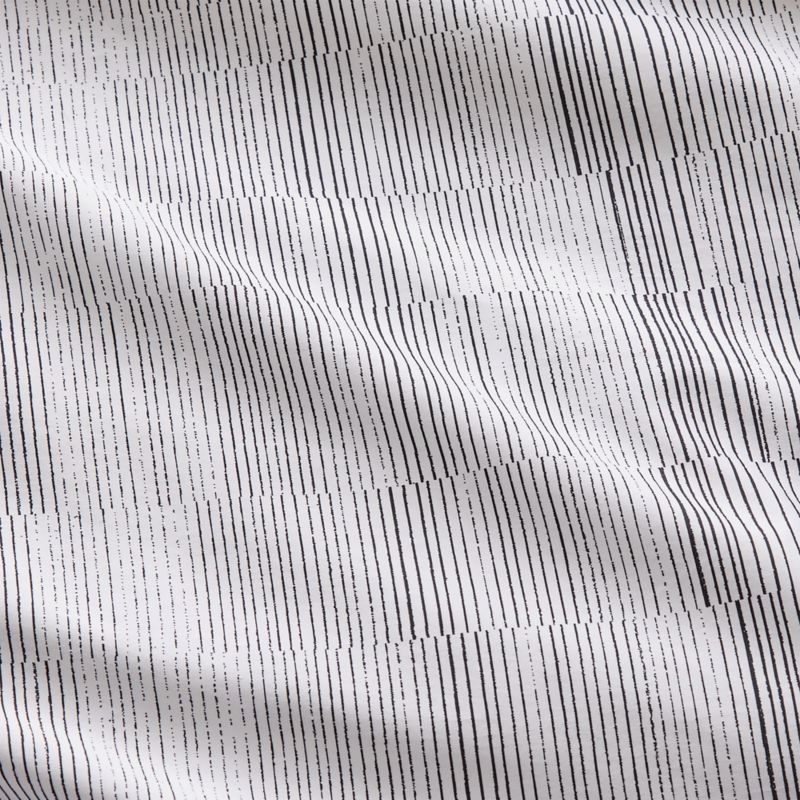 Karson Organic Cotton Sateen Stripe Full/Queen Duvet Cover - Image 1
