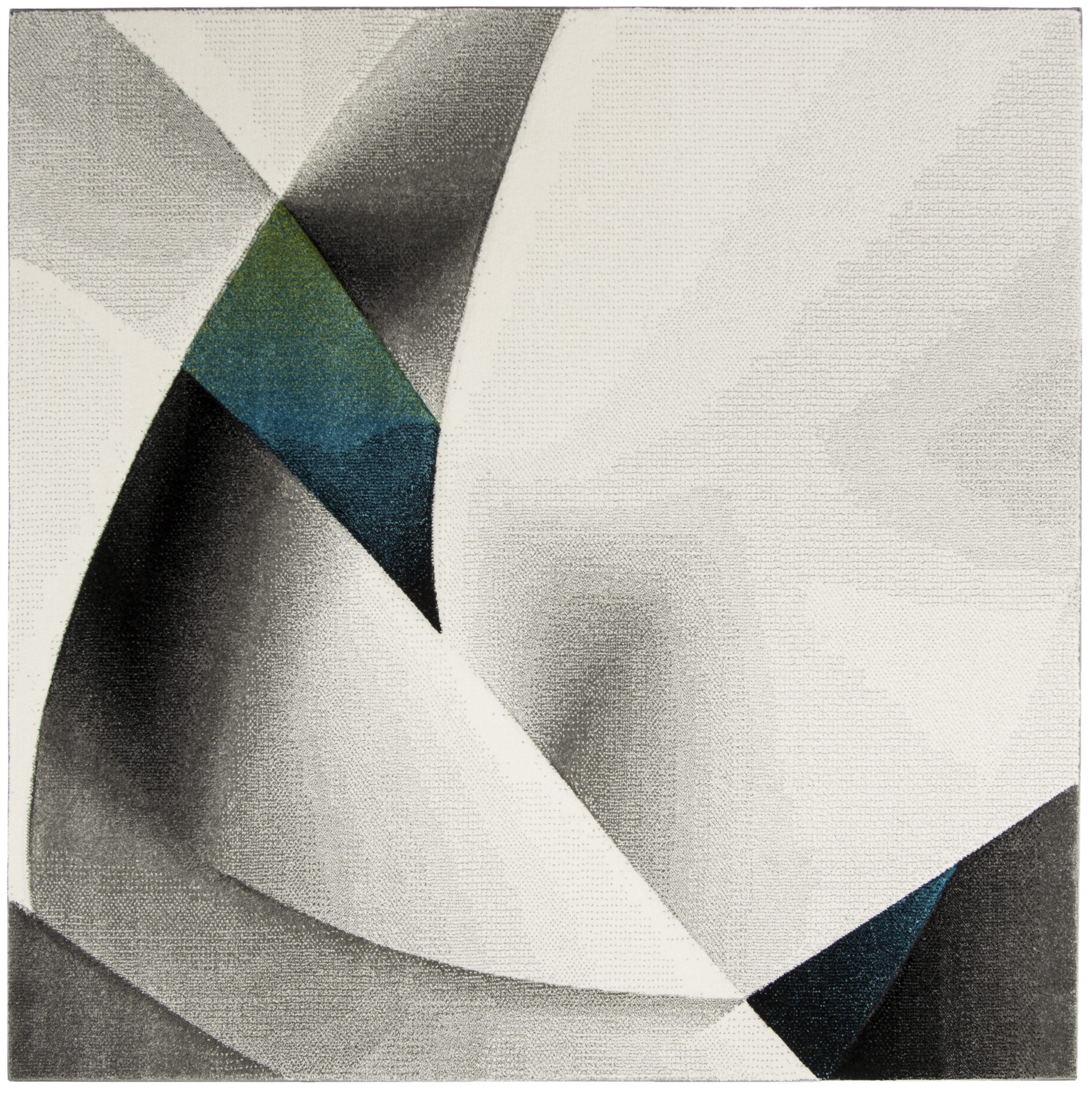 Arlo Home Woven Area Rug, HLW713D, Grey/Teal,  6' 7" X 6' 7" Square - Image 0