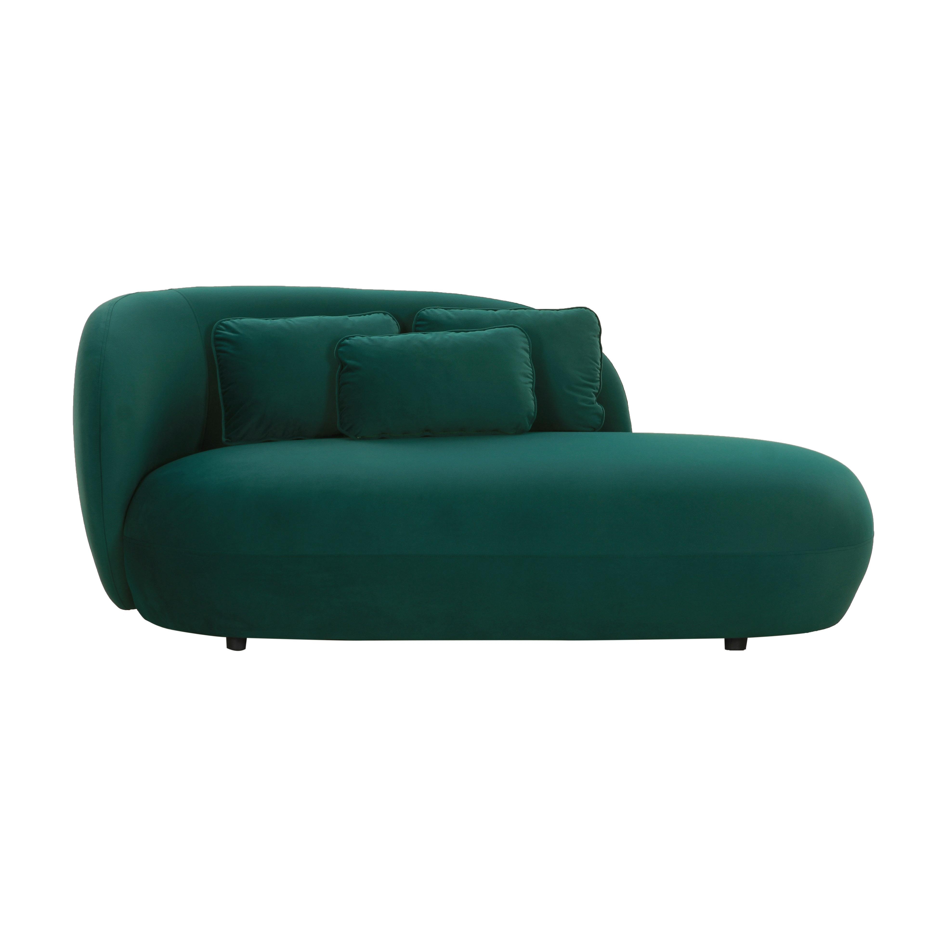 Galet Green Velvet Chaise - Image 1