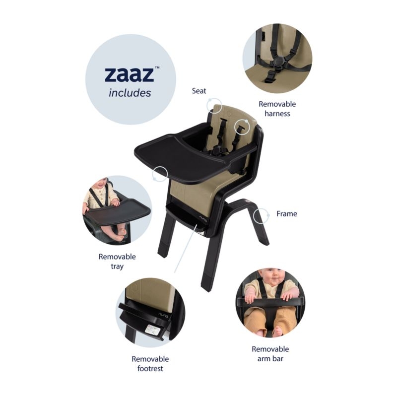 Nuna ® ZAAZ ™ Frost White and Grey Plastic Baby High Chair - Image 9