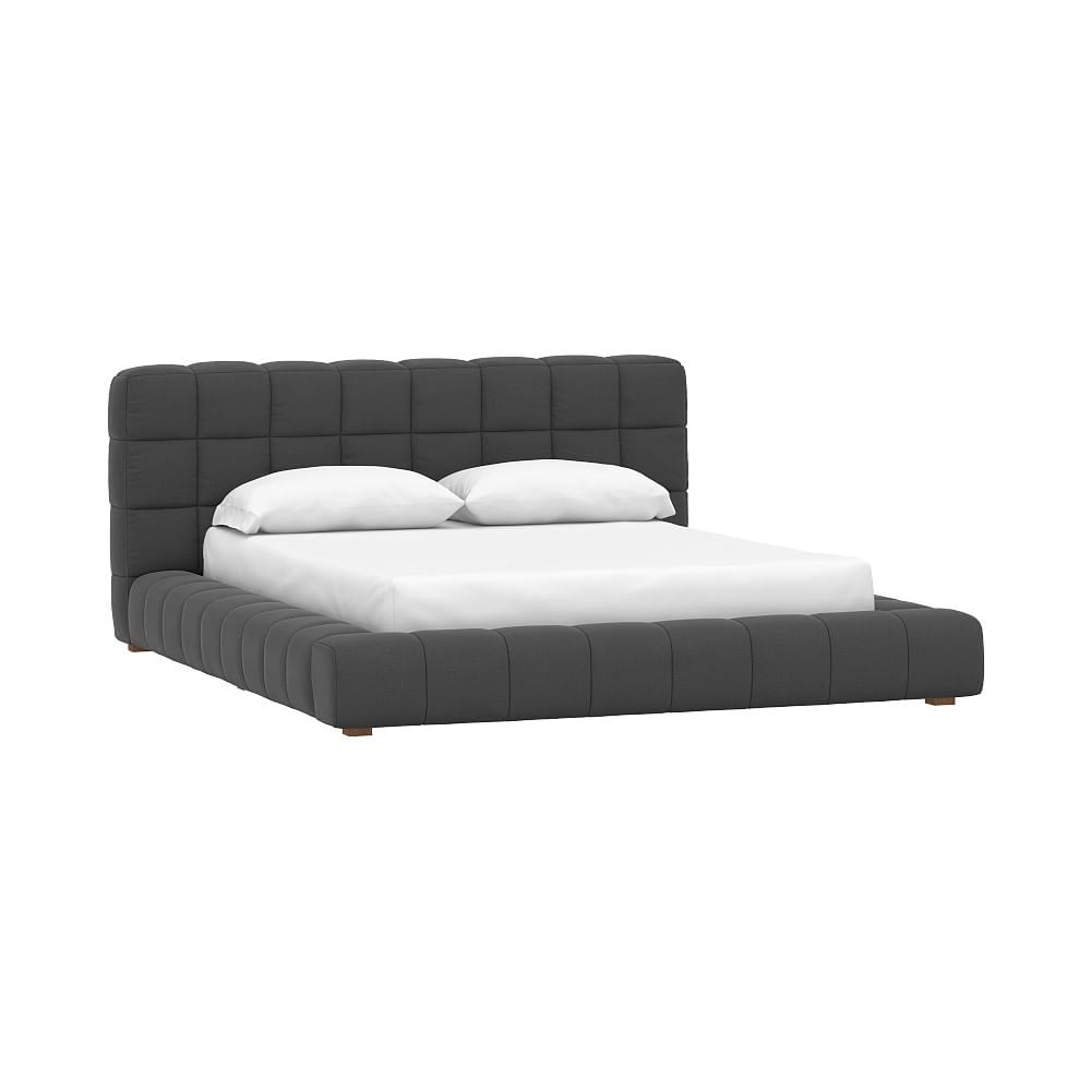 Baldwin Upholstered Platform Bed, Queen,Chenille Washed Charcoal - Image 0