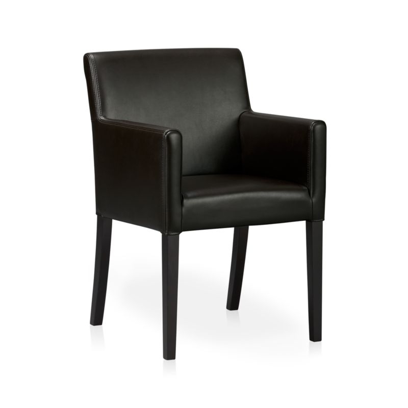 Lowe Onyx Leather Dining Arm Chair - Image 2