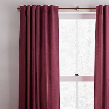 Solid European Flax Linen Curtain, Currant, 48"x84" - Image 3
