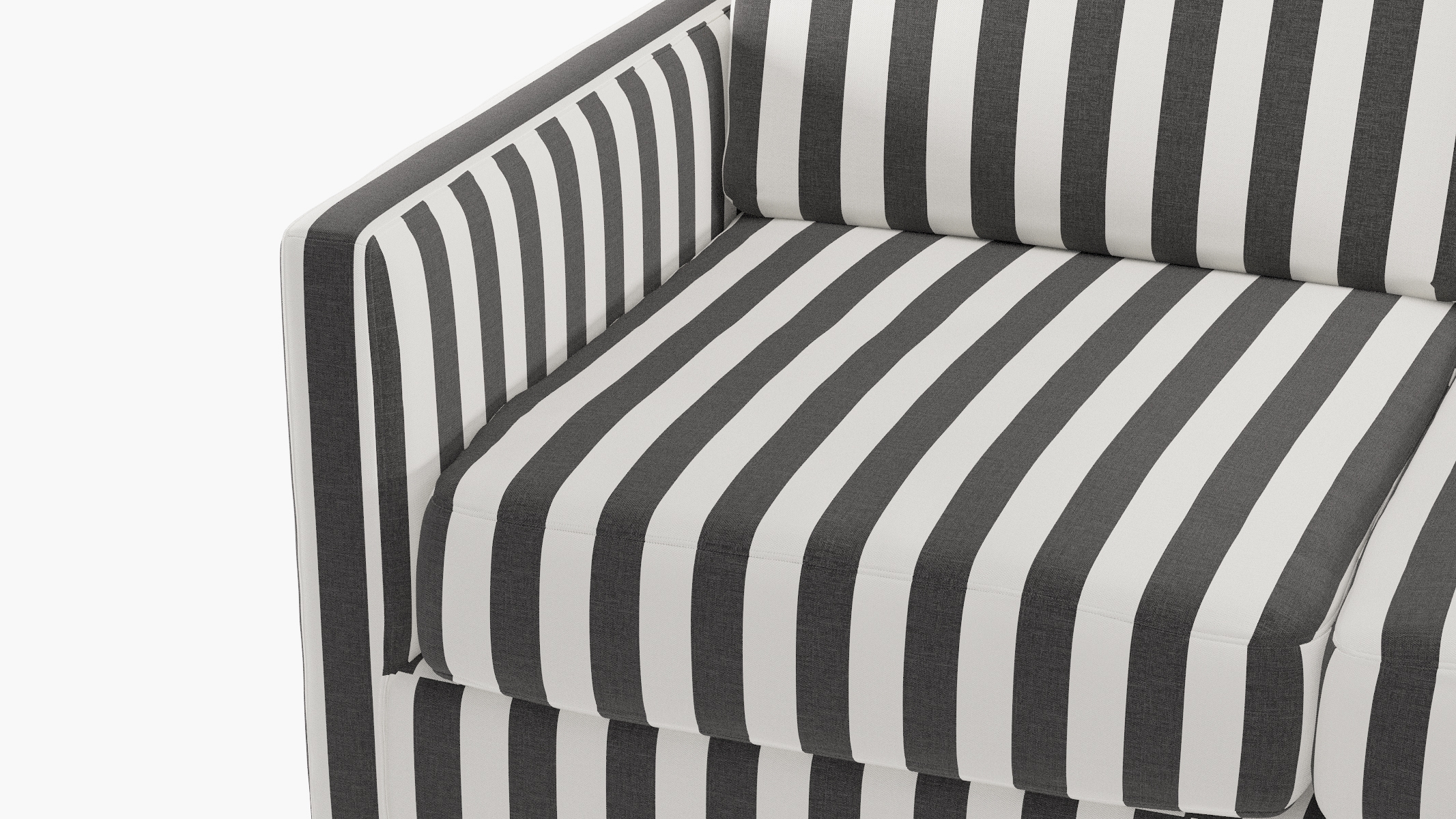 Modern Sofa, Ink Cabana Stripe, Chrome - Image 5