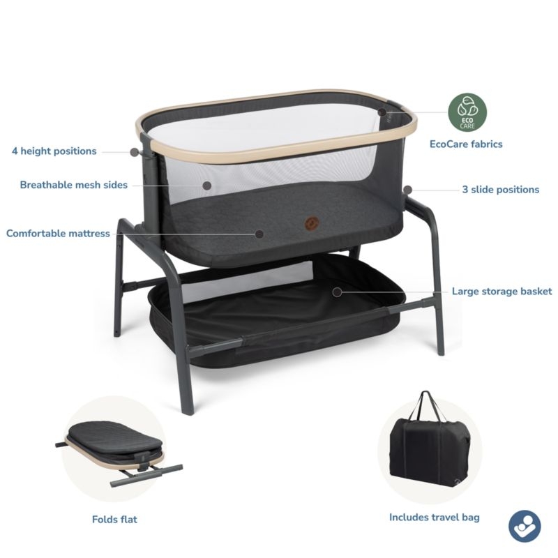 Maxi-Cosi ® Iora ™ Classic Graphite Grey Mesh Travel Baby Bassinet with Storage - Image 10