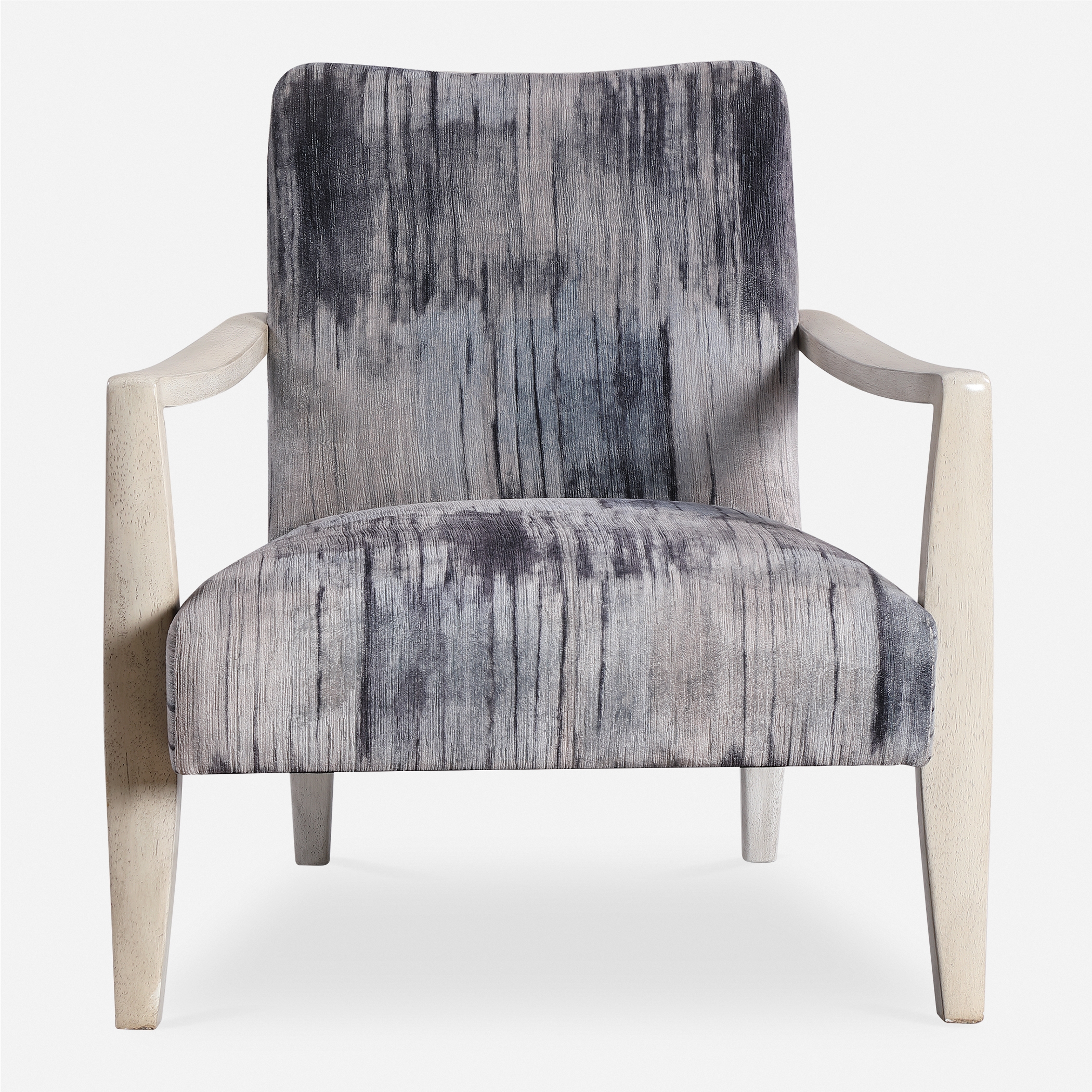 Watercolor Gray Chenille Accent Chair - Image 0