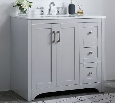 White Cedra Single Sink Vanity, 36" - Image 5