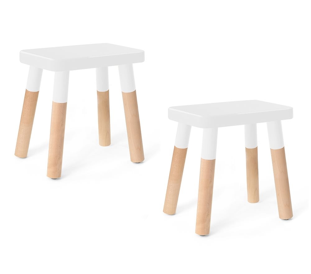 Nico & Yeye Peewee Square Kids Chair, Set of 2, Maple & White - Image 0