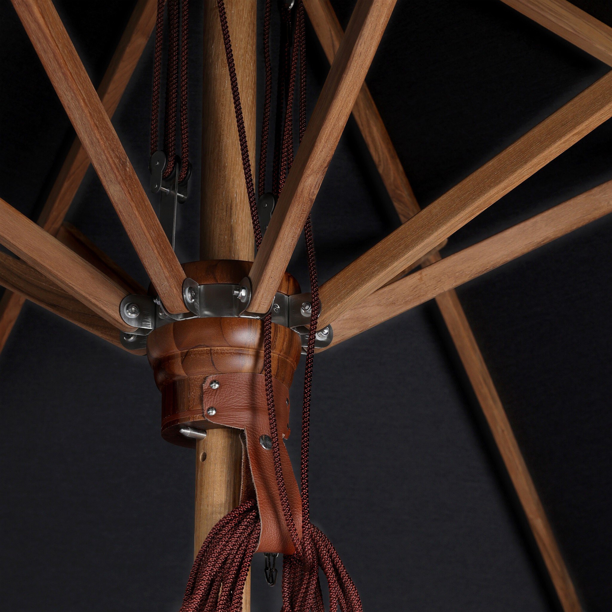 Baska Outdoor Round Umbrella - Arashi Black - Image 2