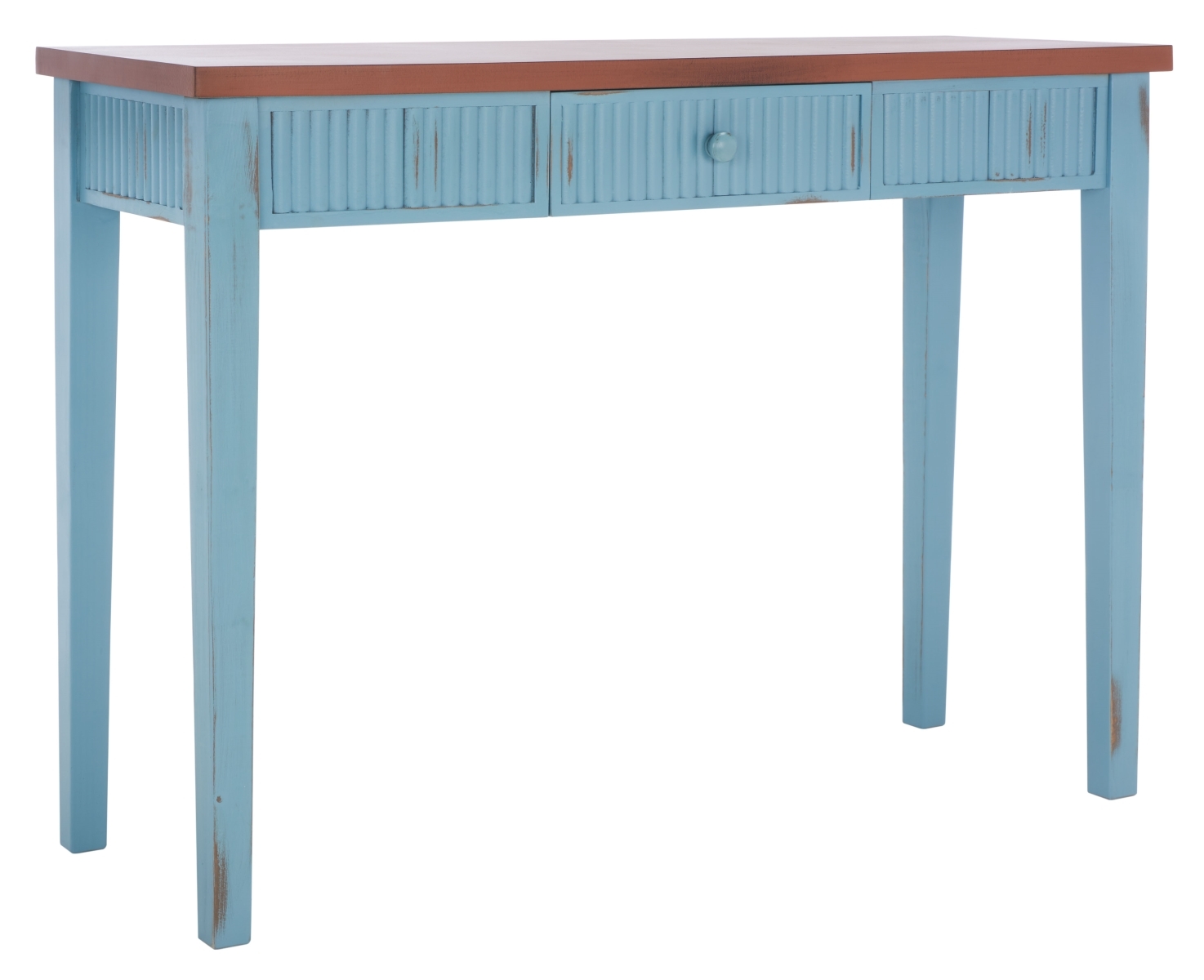 Beale Console - Blue / Oak - Safavieh - Image 7