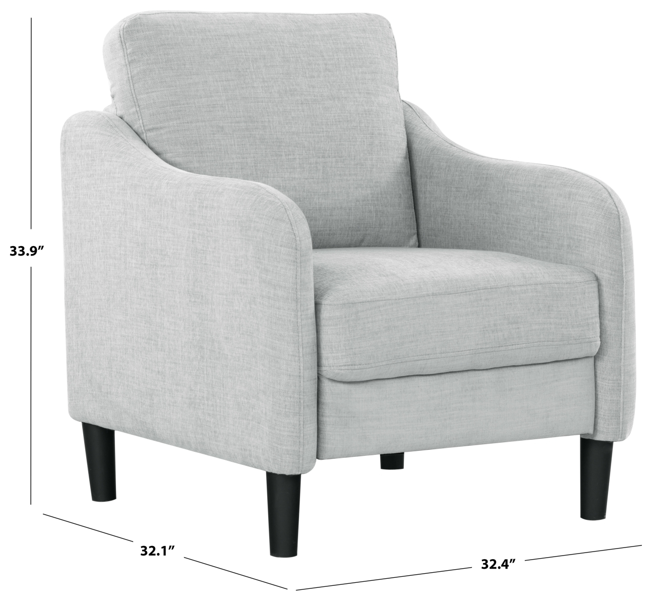 Edalynn Modern Accent Chair - Light Grey - Image 9
