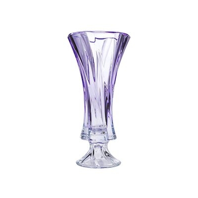 Aurum Crystal 16'' Height 'Oklahoma' Amethyst Crystal Footed Vase, Decorative Hand-Crafted High Flower Jar, EA - Image 0