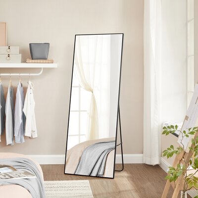 Mercer41 Full Length Mirror, 22 X 1.6 X 65 Inches, Free Standing Or Wall Mounted, Vertical Horizontal Hanging, For Bedroom, Living Room, Bathroom, Black 5FBB5D86ED4E45E2BDD1A7094DD2860E - Image 0