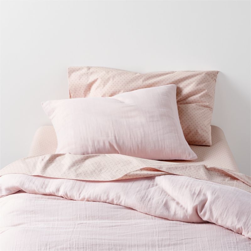 Supersoft Lilac Rose Organic Cotton Gauze Kids Pillow Sham - Image 2