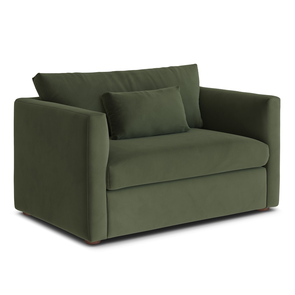 Marina 57" Velvet Sleeper Chair - Hale Fir Green - Image 0