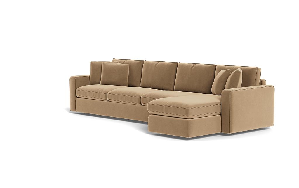 James 4-Seat Right Chaise Sectional with Storage and Contrast Piping - Image 2