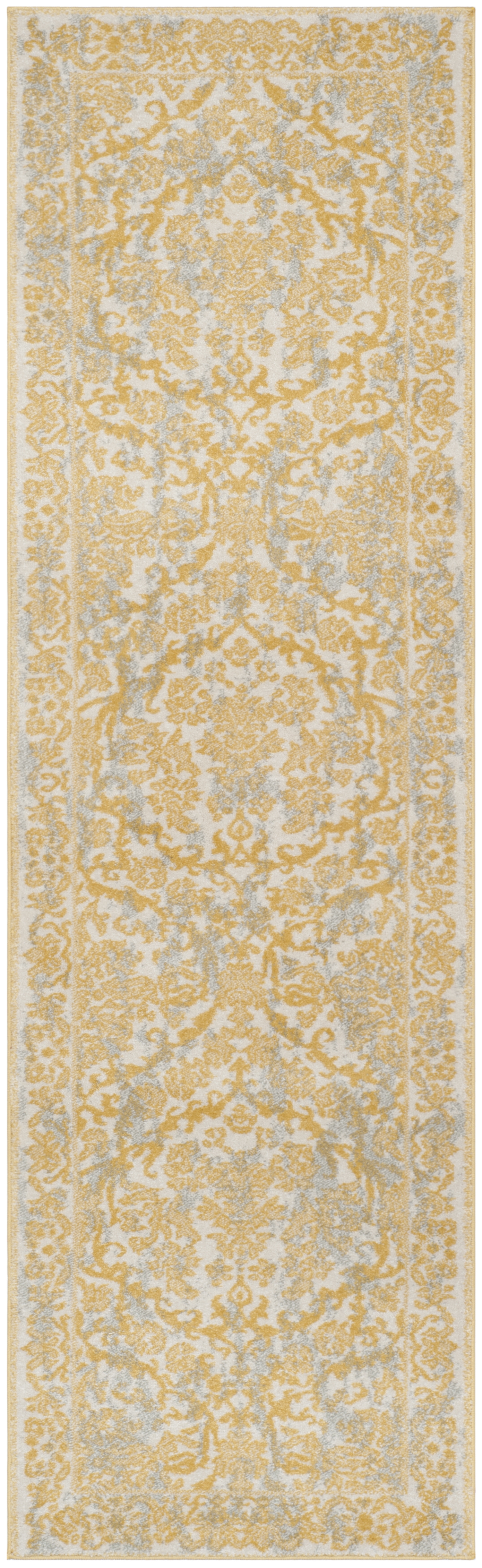 Arlo Home Woven Area Rug, EVK242S, Ivory/Gold,  2' 2" X 7' - Image 0