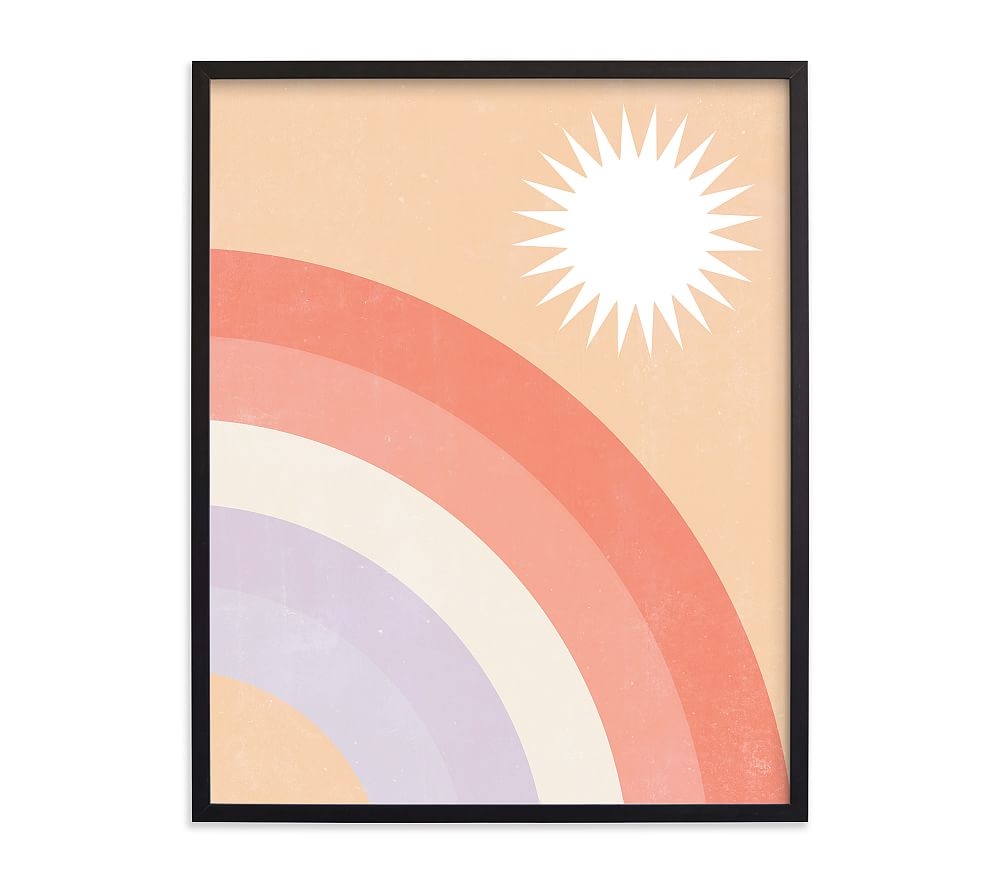 Minted(R) Double Pastel Rainbow with Sun Wall Art by Emmanuela Carratoni 18x24, Black - Image 0