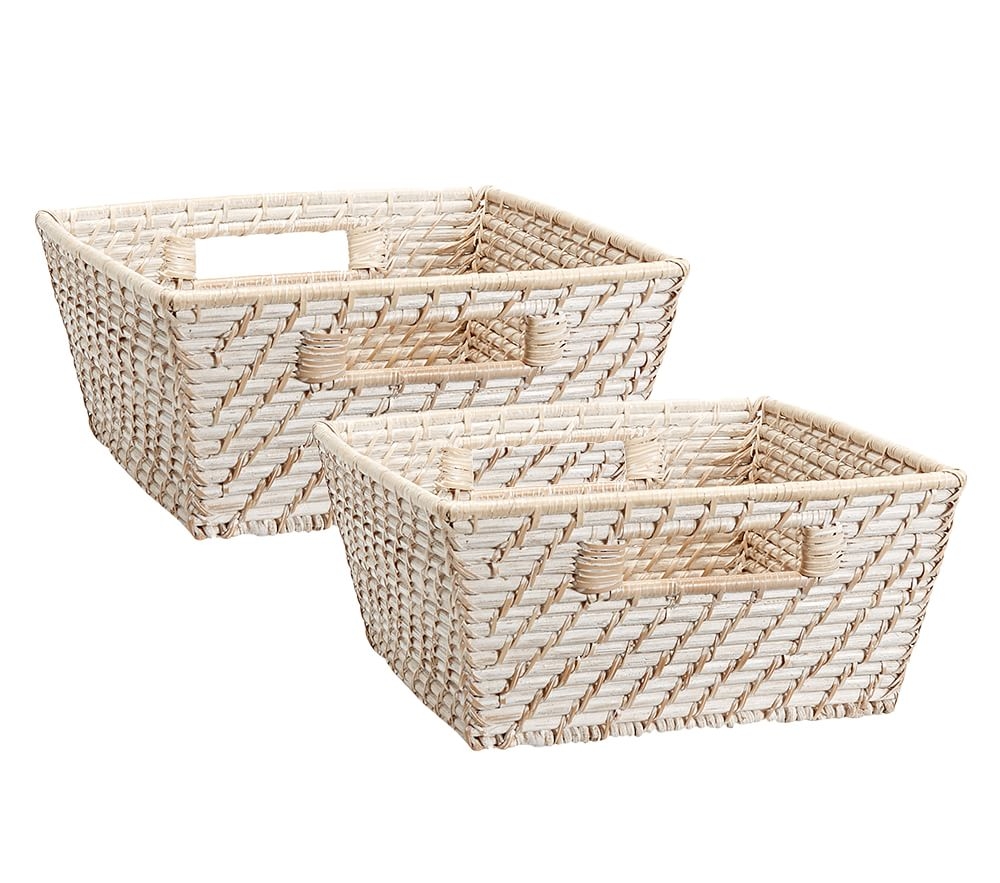White Quinn Medium Basket, Set of 2 - Image 0