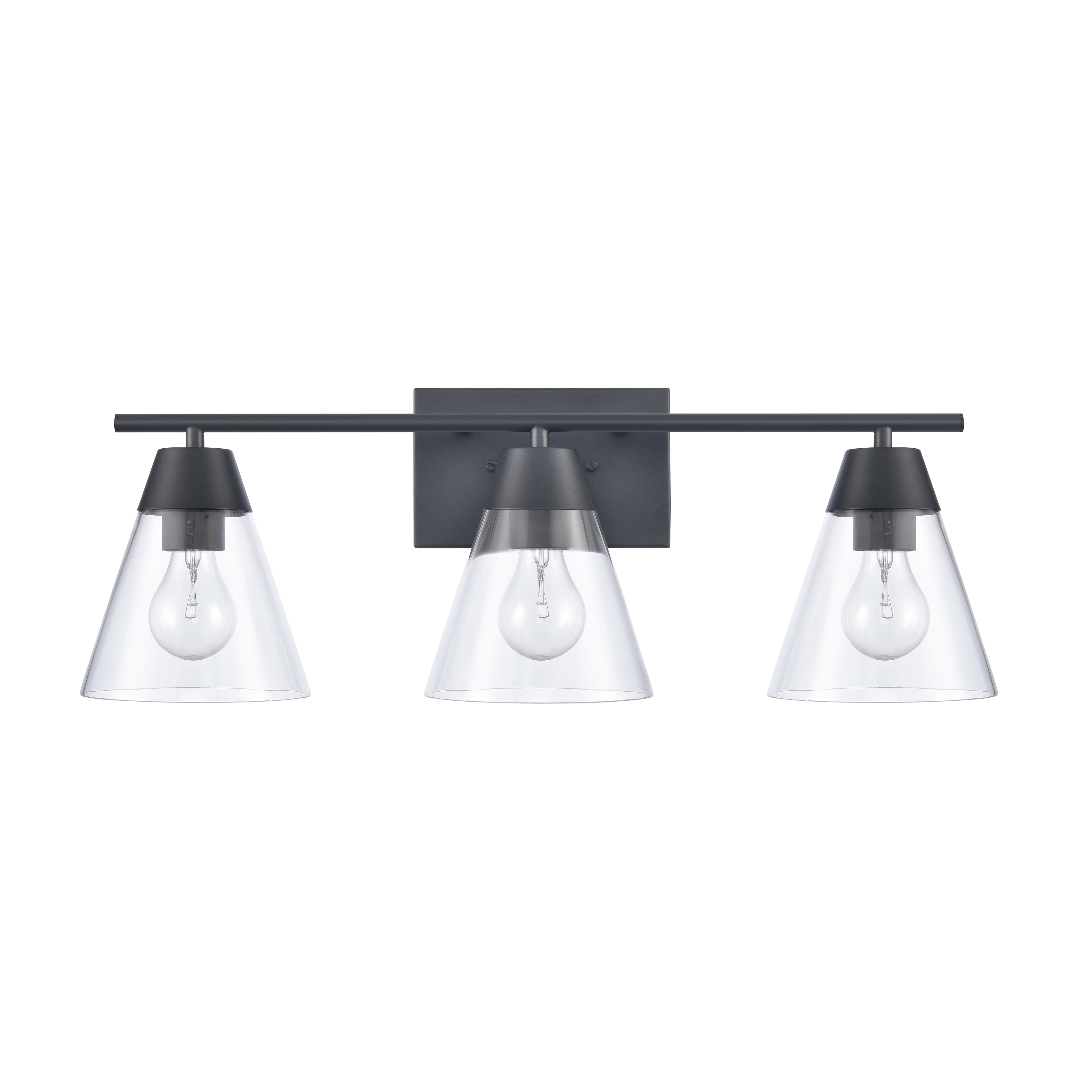 Vivica 24'' Wide 3-Light Vanity Light - Matte Black - Image 1