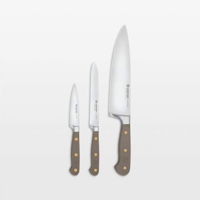 Wusthof ® Classic Velvet Oyster 3-Piece Chef's, Utility, Paring Knife Set - Image 0