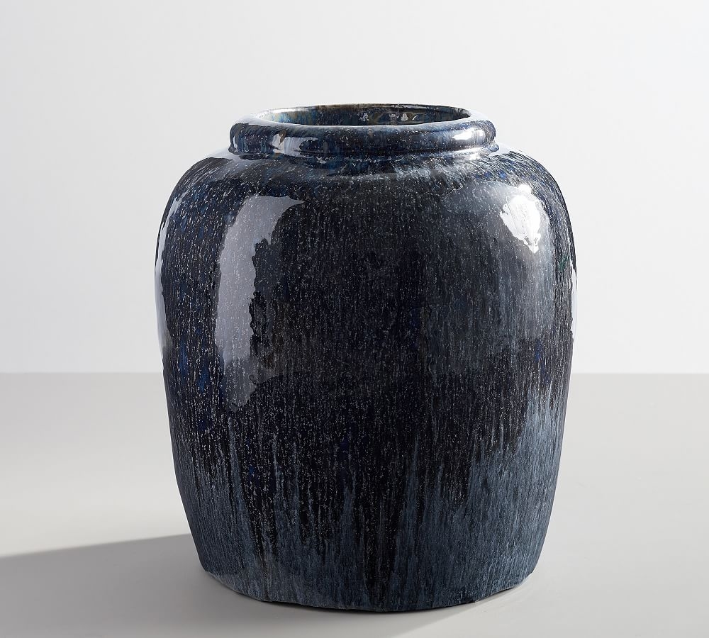 Rustic Blue Jar,Small,Blue - Image 0