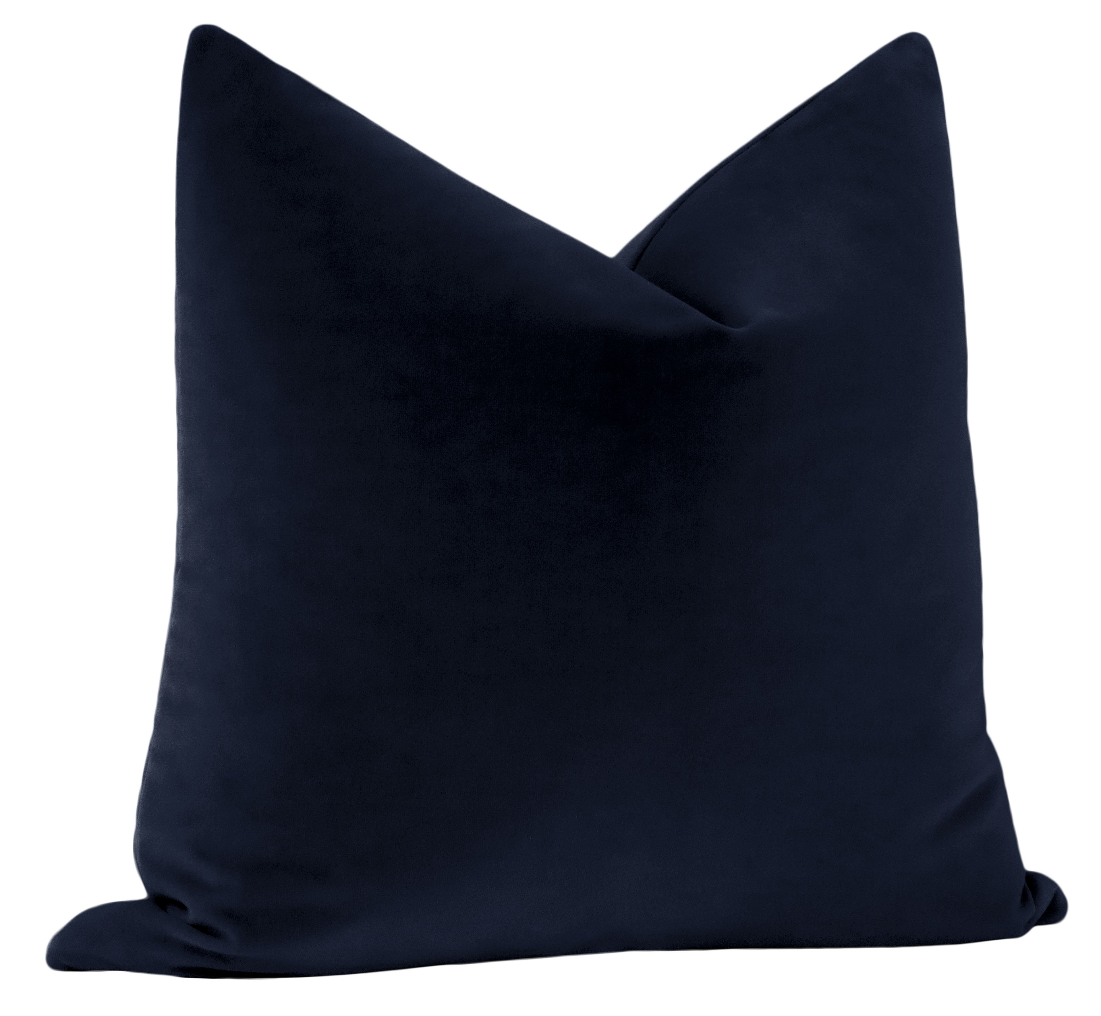 Studio Velvet Throw Pillow Cover, Navy Blue, 20" x 20" - Image 2