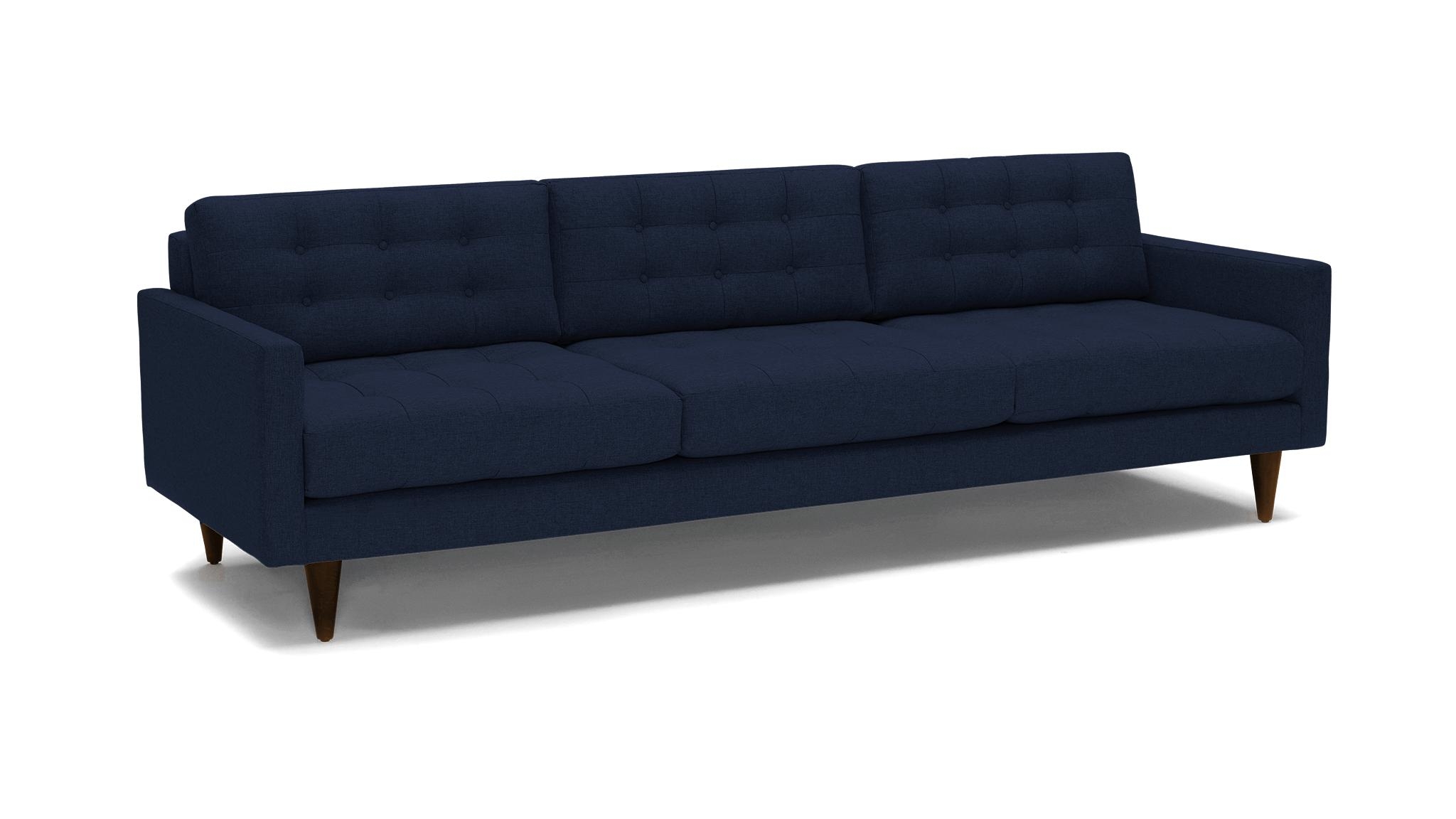 Blue Eliot Mid Century Modern Grand Sofa - Bentley Indigo - Mocha - Image 1
