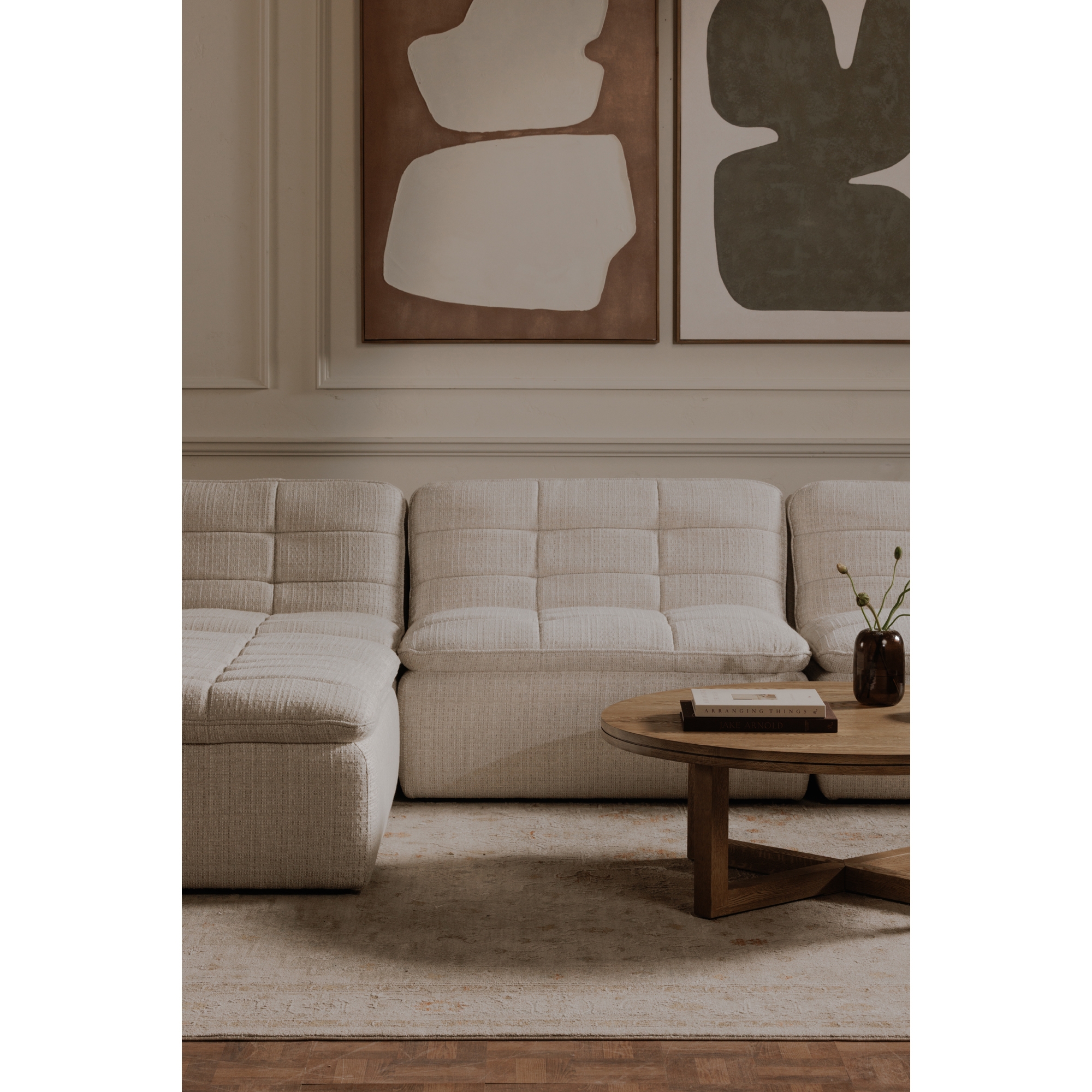 Lino Lounge Modular Sectional Textured Oat - Image 7