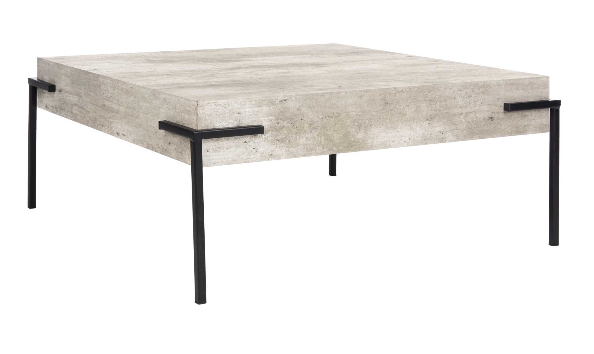 Eli Square Coffee Table - Light Grey / Black - Safavieh - Image 3