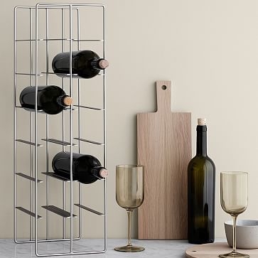 Pilare Wine Bottle Storage, 12 Bottles, Silver, Matte - Image 1