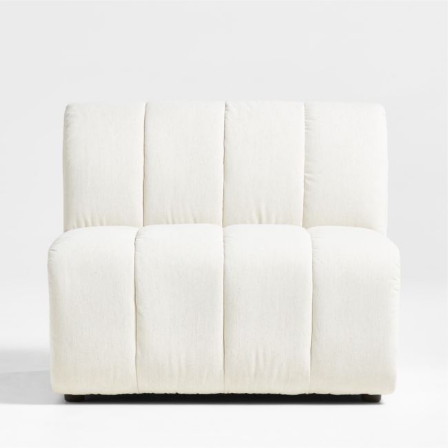 Jade Heathered Ivory Armless Upholstered Sectional Sofa - Image 0