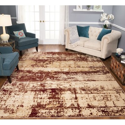 Kelson Abstract Red/Beige Area Rug - Image 0