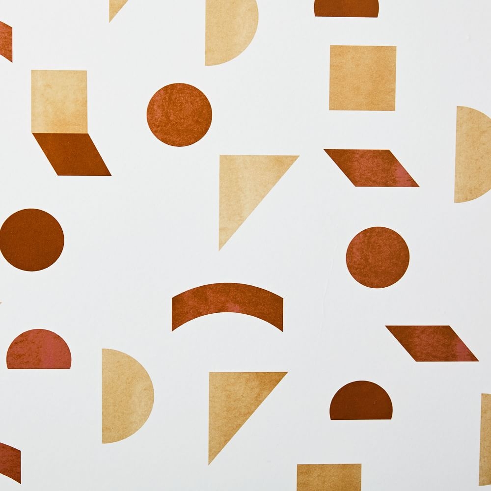 Mid-Century Tile Wallpaper, Natural/Orange, Single Roll - Image 0