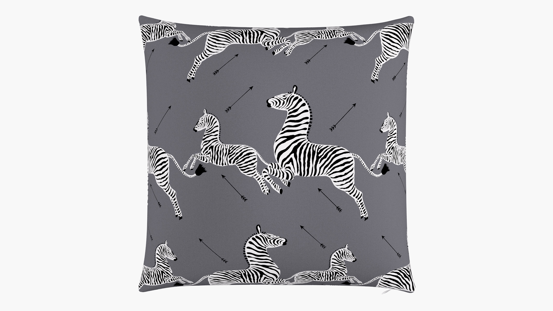 Outdoor 26" Throw Pillow, Slate Zebra, 26" x 26" - Image 0
