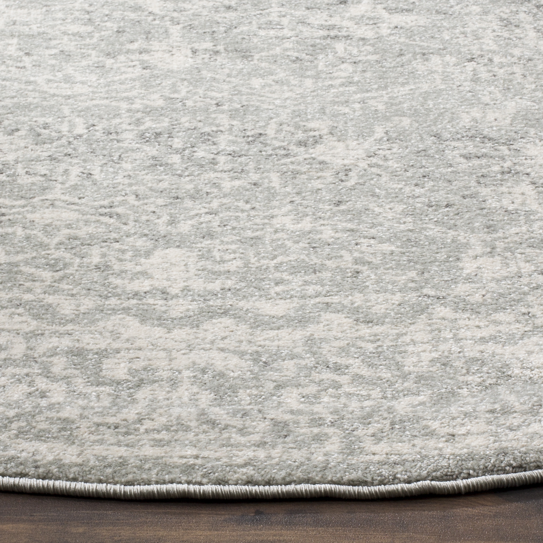Arlo Home Woven Area Rug, EVK270Z, Silver/Ivory,  6' 7" X 6' 7" Round - Image 2