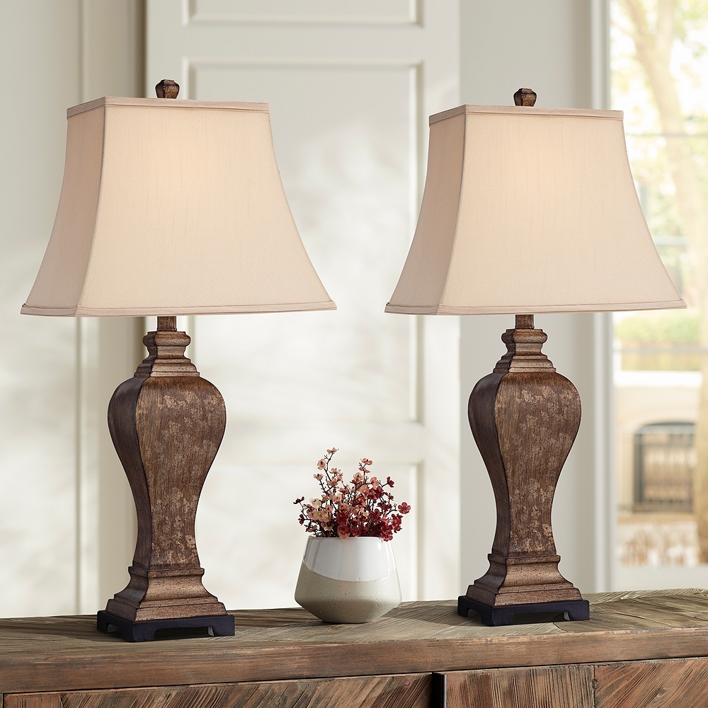 Regency Hill Edgar 29" High Traditional Bronze Table Lamps Set of 2 - Image 0