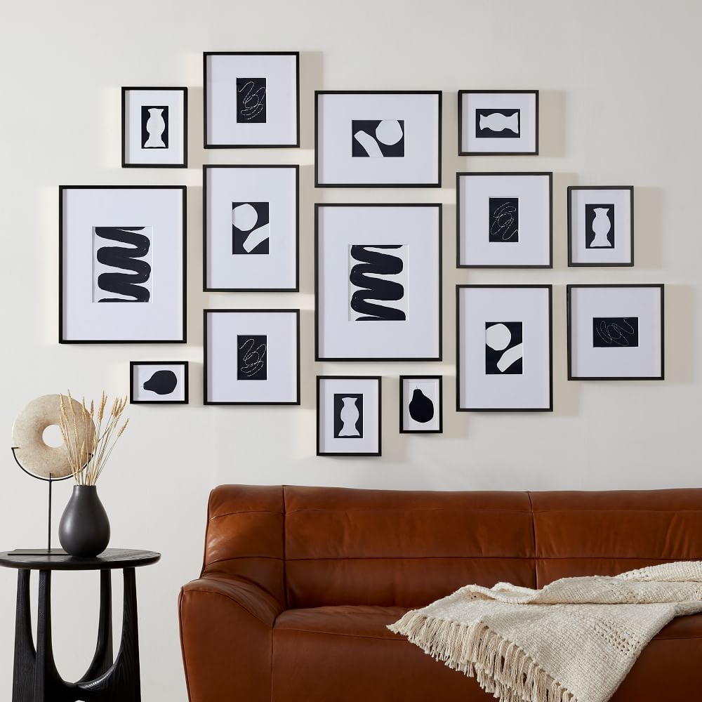 The Connoisseur Tall Gallery Frames Set, Metal, Black, Set of 15 - Image 0