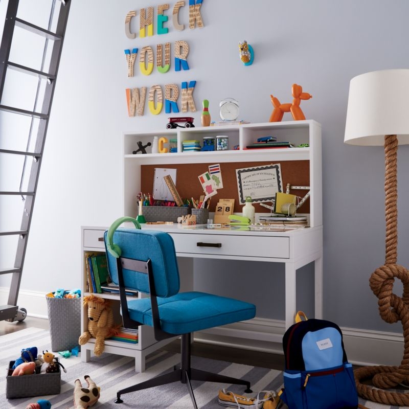 Parke White Wood 2-Drawer Kids Desk - Image 3