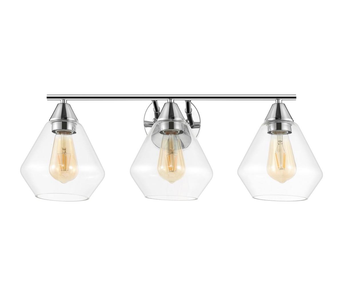 Amani 3 Lt 23.75" Wall Sconce - Chrome / Clear - Safavieh - Image 0